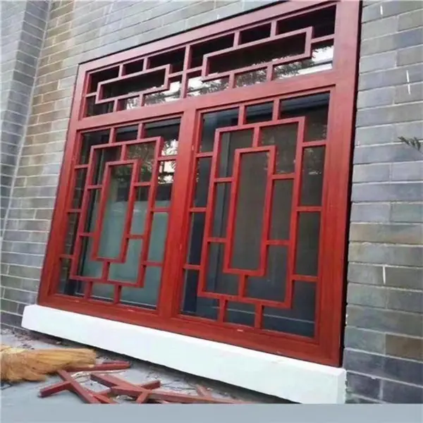 铝方管焊接窗花 木纹铝窗花支持来图加工定制