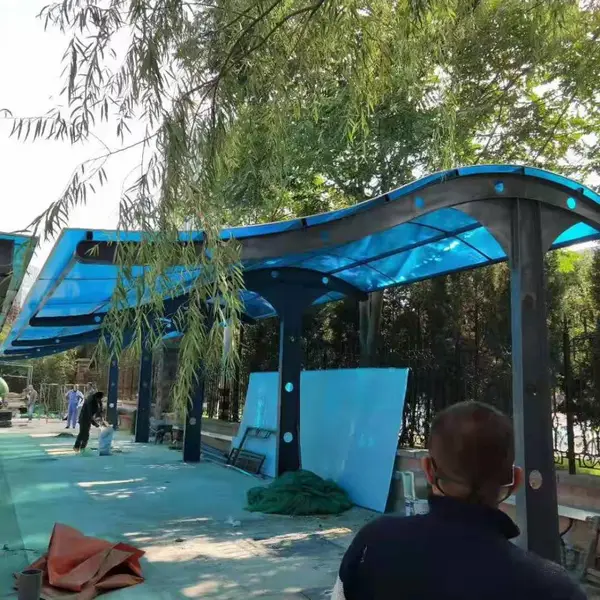 荣耀乔华篷业 通道出入口膜结构 公交站候车亭 7字形停车棚