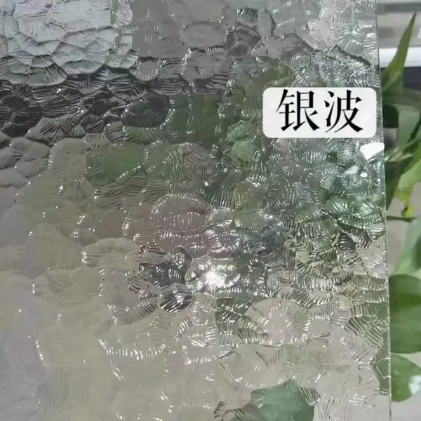 5毫米超白银玻 水波纹 香梨 水立方 钻石 银霞夹丝门玻璃