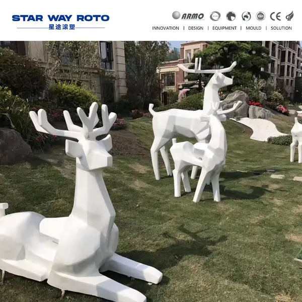 专业户外园林摆件生产设备制造商 星途滚塑 穿梭式滚塑机