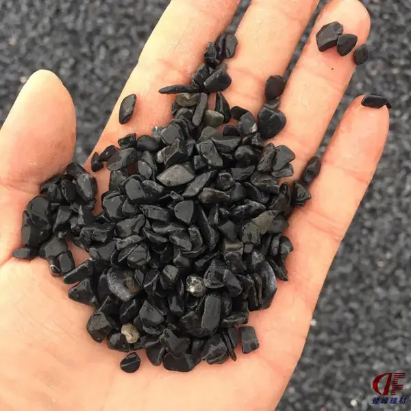 黑色水磨石滤料 水培造景石子 建筑墙面胶粘石 盆栽铺面装饰
