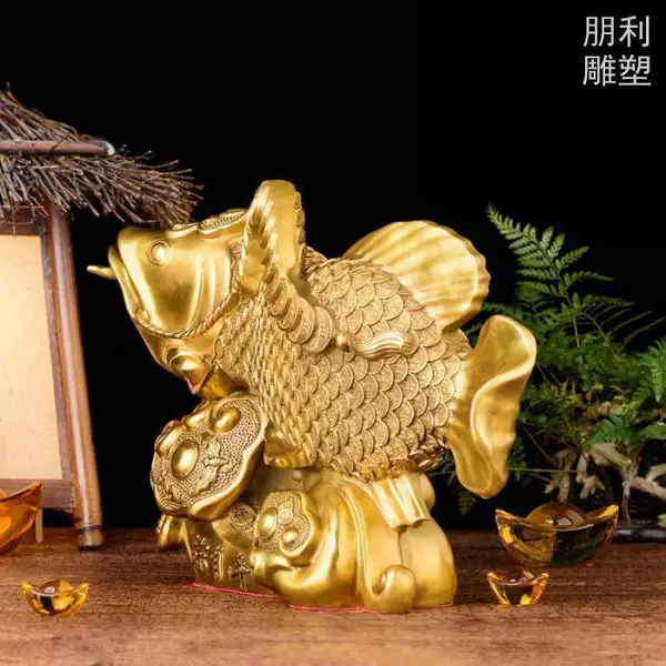 供求桌摆铜鱼雕塑方案制作厂家 钢管组合 精选软装铜鱼雕塑