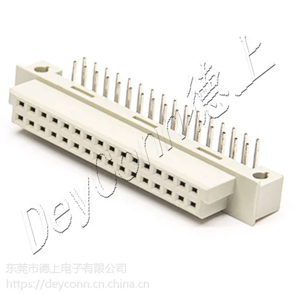 德上电子DIN41612欧式插座 232 两排32PIN 90度弯插 母座 欧插连接器弯母