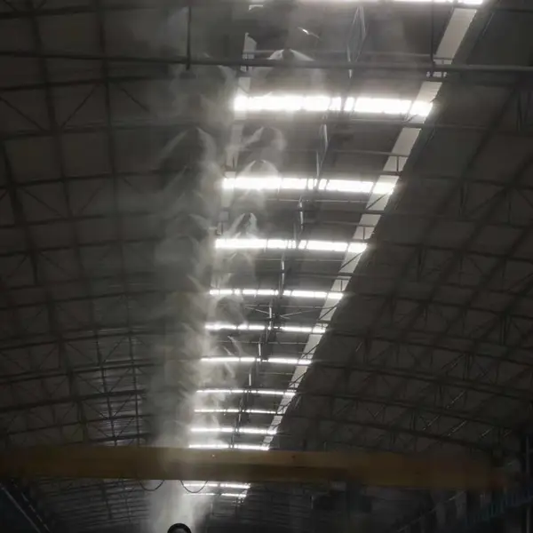 水雾加湿装置安装 智能高压微雾加湿系统 喷雾降温降尘设备 30米射程 粉尘治理