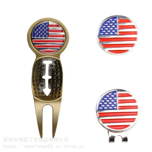 高尔夫金属帽夹 果岭球叉组合铁盒套装 ***商务馈赠礼品套盒