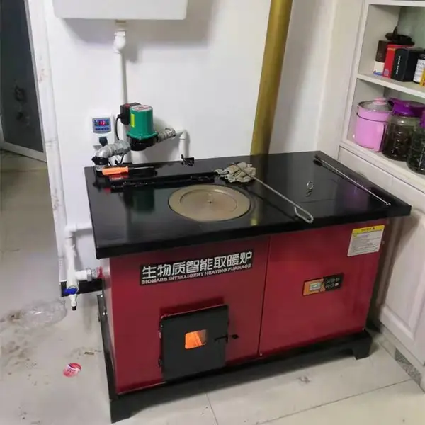 冬天家用的颗粒取暖炉 接暖气片颗粒水暖炉 颗粒炉