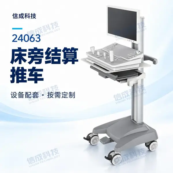 信成科技24063床旁结算推车 医用设备移动工作站 静音轮支持定制
