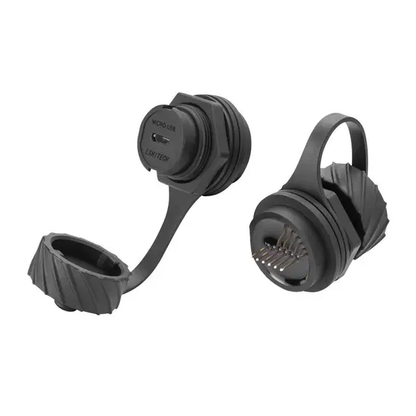 lshitech龙仕 MICRO USB 防水连接器 面板式 航空插头插座 数据传输母座