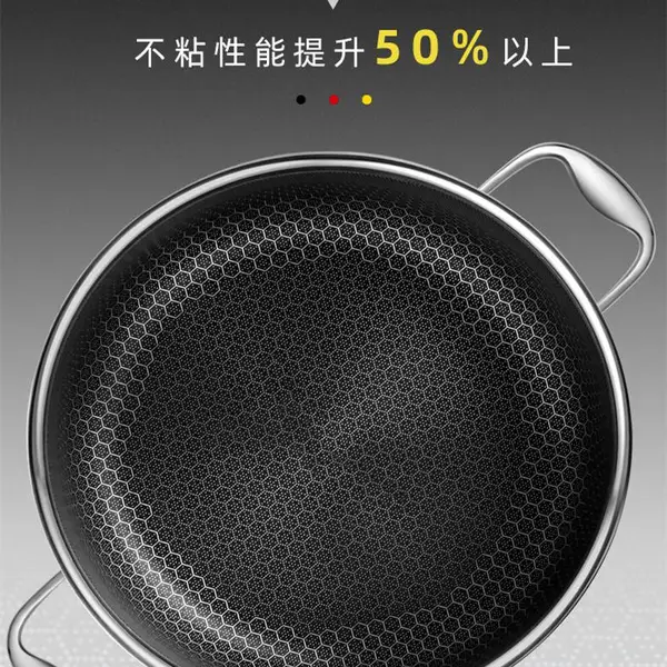 家用不锈钢汤锅不粘锅炖汤锅双面蜂窝防粘(24cm T型盖)