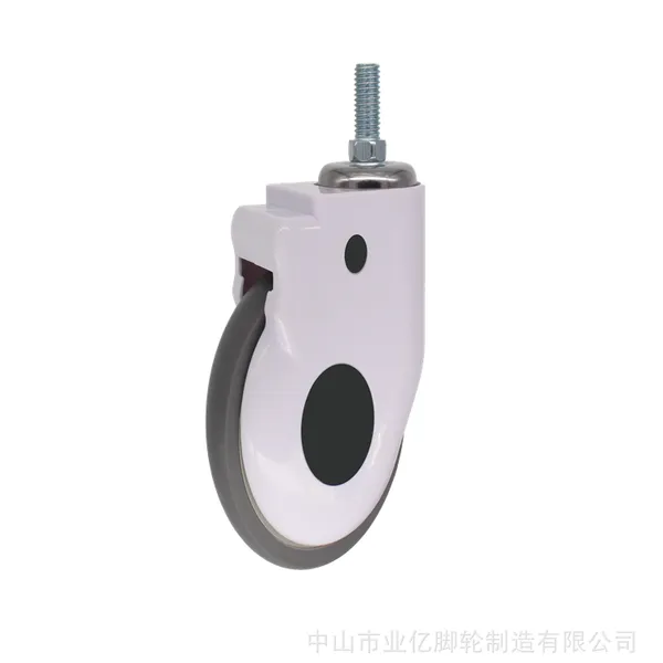 5寸包壳TPR丝杆活动静音款 病床脚轮 医用推车脚轮 ABS推车脚轮 静音轮