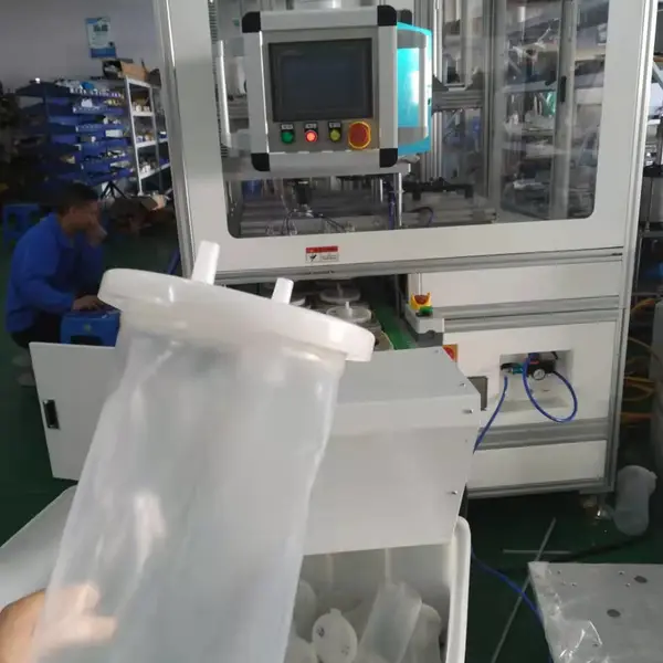 全自动双工位负压引流袋焊接设备,一次性负压引流袋生产设备