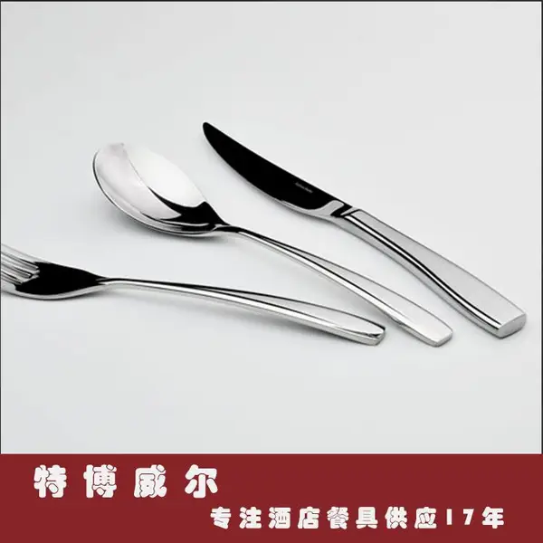 广州特博威尔餐具供应西餐刀叉勺更 SalmaKahn304不锈钢酒店西餐厅宴席餐具采购 1810不锈
