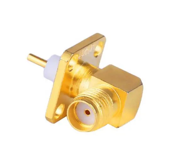 SMA型电缆连接器 SMA-KWFD10印制线路板连接器 镀金天线插座