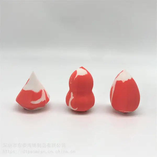 亲水不吃粉非乳胶粉扑 异形非乳胶粉扑化妆彩蛋 定制异形彩色非乳胶粉扑厂家