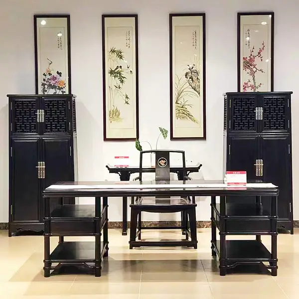 红木家具紫光檀古典明式画案霸王枨 办公书桌 雄伟大气