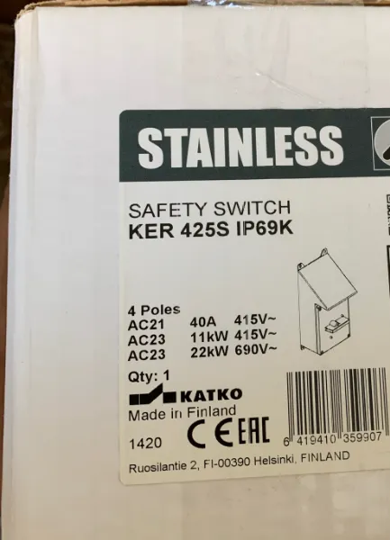 供应 katko 安全开关 KER 425S IP69K