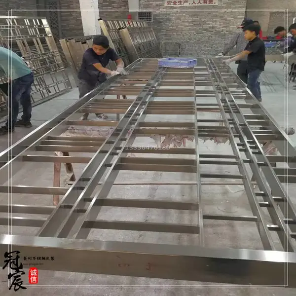 现代简约不锈钢屏风制品 客厅酒店家具办公室屏风隔断工程定制