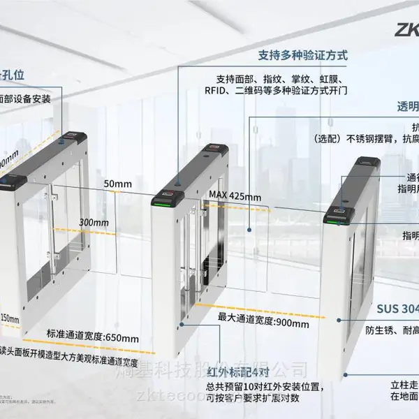 熵基科技ZKTeco 摆闸SBTL2000PLUS/2200PLUS翼闸FBL2000PLUS/2200PLUS