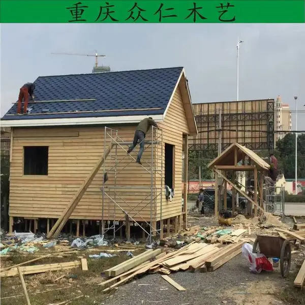 万盛防腐木别墅保安亭木制岗亭设计 江津防腐木移动景区售货亭移动售票亭批发 众仁木艺