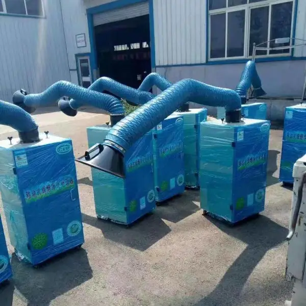 工业移动式旱烟净化器 焊接烟尘净化设备 单双臂焊烟净化器
