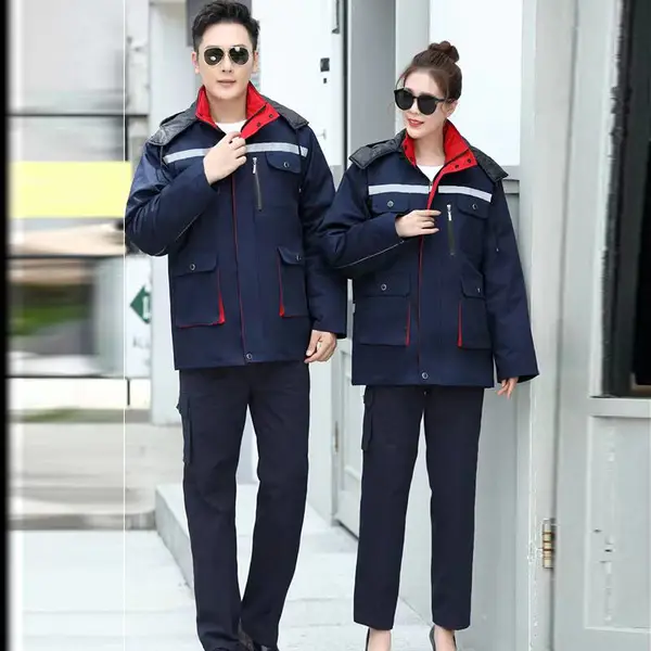 秋冬涤棉反光条工作服定制防寒保暖 安保物业工厂车棉衣M2