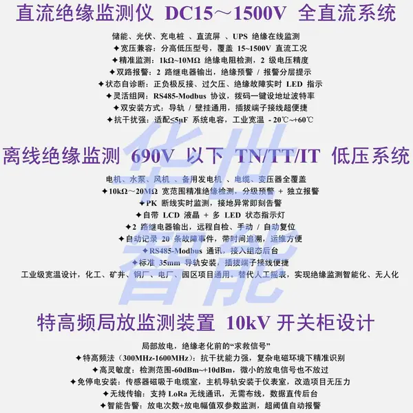 交流分量检测仪 开关量监测单元电源监控彩屏 微型直流电源 绝缘检测单元TYIC2.5 电池巡检单元 690V离线绝缘监测