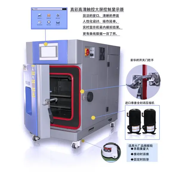带万向脚轮的40L小型恒温恒湿试验箱器件温度箱