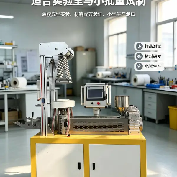 实验室用桌面型吹膜机 小型塑料薄膜吹膜设备 两层共挤吹膜机器