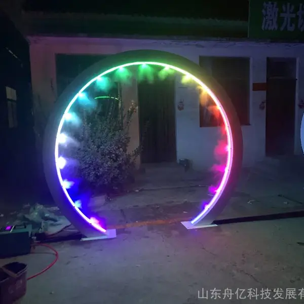 大型雾化水雾门户外园林圆环喷雾景观雕塑景区互动美陈雾化门摆件