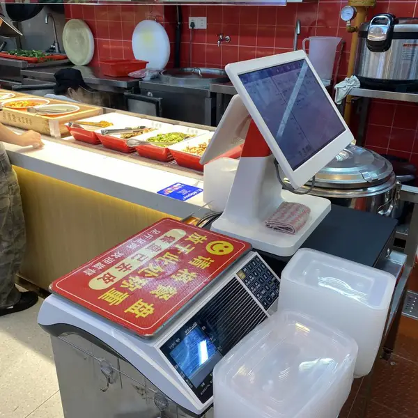 称重快餐店收银机微信扫码支付一体机带会员管理营销快餐收款机