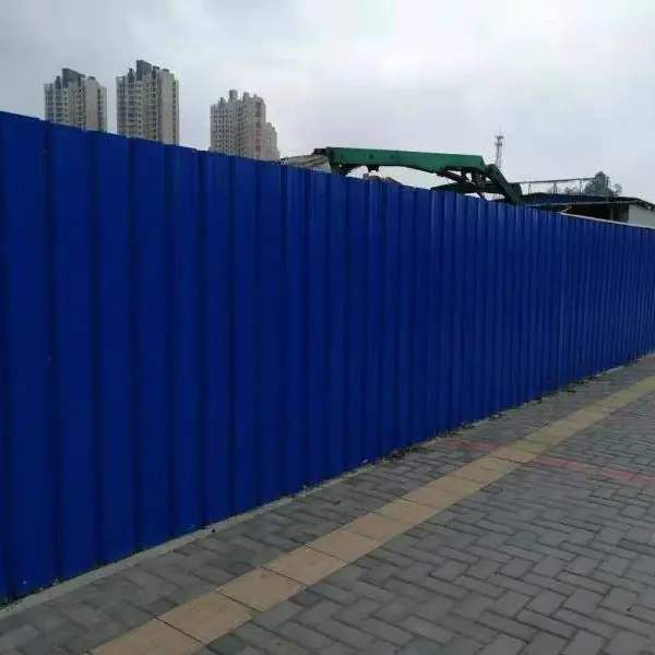 建筑工程彩钢板拼装围挡 单层彩钢瓦施工围蔽板
