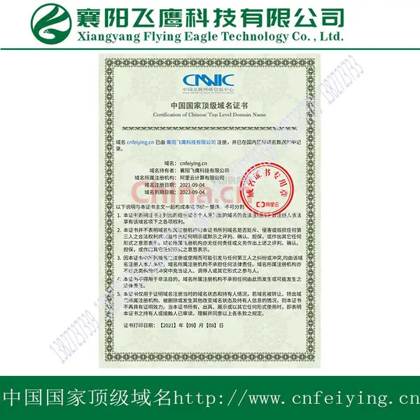 中国国家顶级域名证书