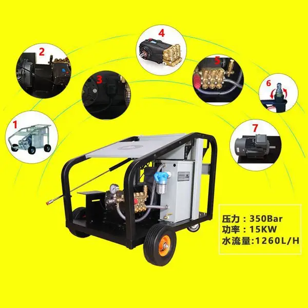 君道350公斤压力高压清洗机 化工厂不锈钢反应釜罐清洗