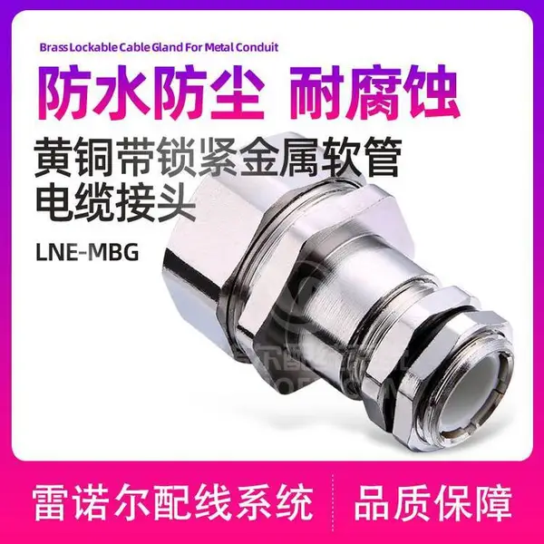 雷诺尔LNE-MBG带锁紧金属软管接头,包塑管电缆葛兰头