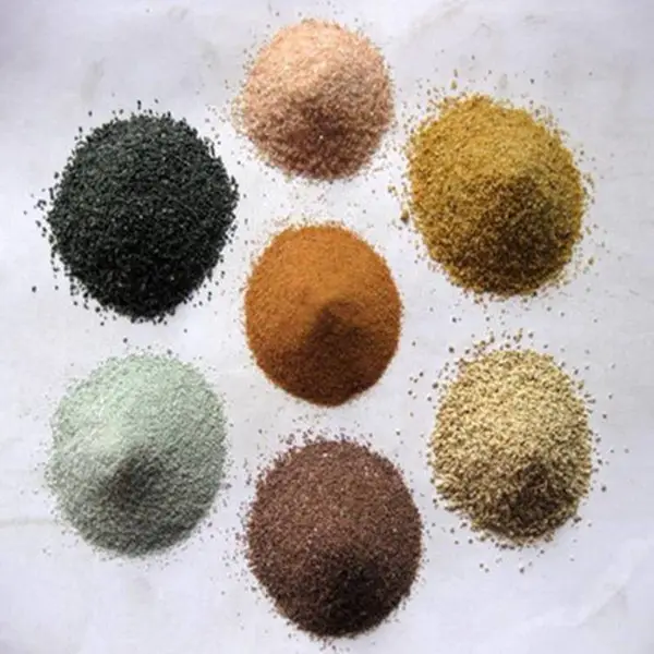 灵寿圣亚矿产品*** 彩砂 染色彩砂 原矿彩砂 烧结彩砂 规格颜色***