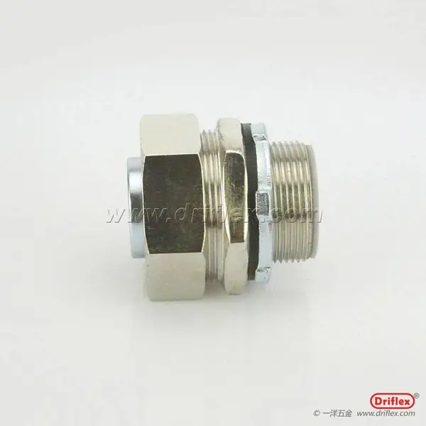 一洋五金连接器用铜镀镍直接头,外丝外螺纹穿线软管连接器