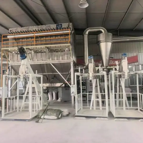 处理1400型冲击磨粉碎机250千瓦带除尘配套风机管道。