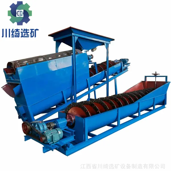 小型螺旋洗沙一体机 滚筒式移动水洗机筛沙机