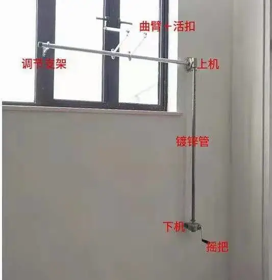 曲臂手摇开窗器手动开窗机厂房一控多高窗排烟窗