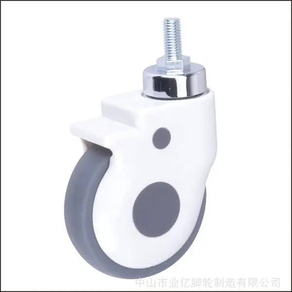 4寸薄款包壳TPR丝杆活动静音款 仪器脚轮 医用推车脚轮 ABS推车脚轮 静音轮