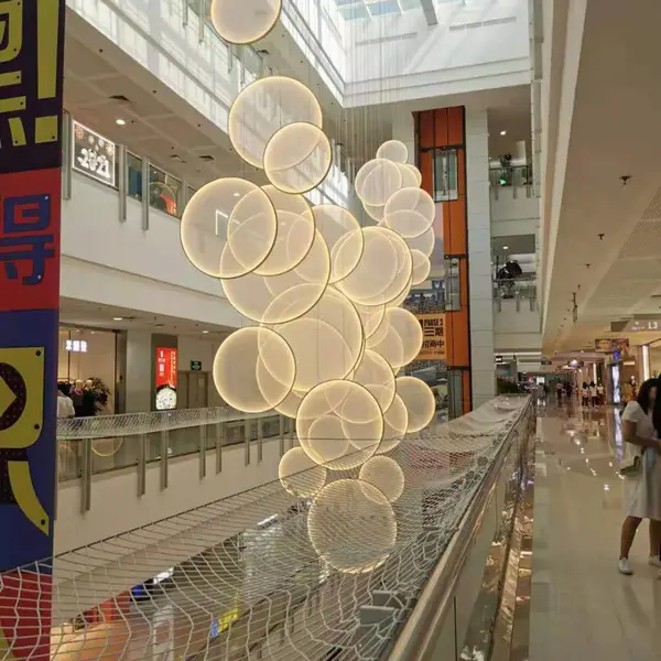 大型商场中庭美陈景观亮化布置吊饰装置定制工厂夏桐厂家专业商文旅灯光美陈亮化装置