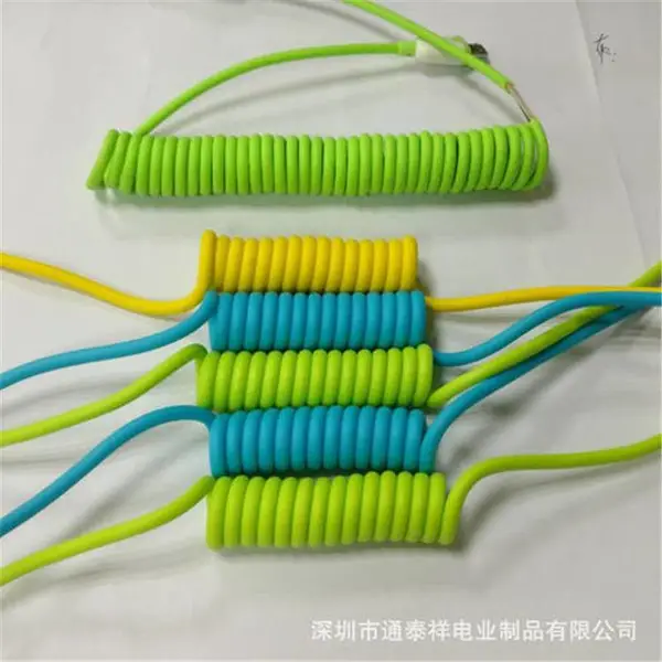 白色纯铜弹簧电线2芯1.5平方螺旋线3芯2.5国美弹弓线护套线伸缩线