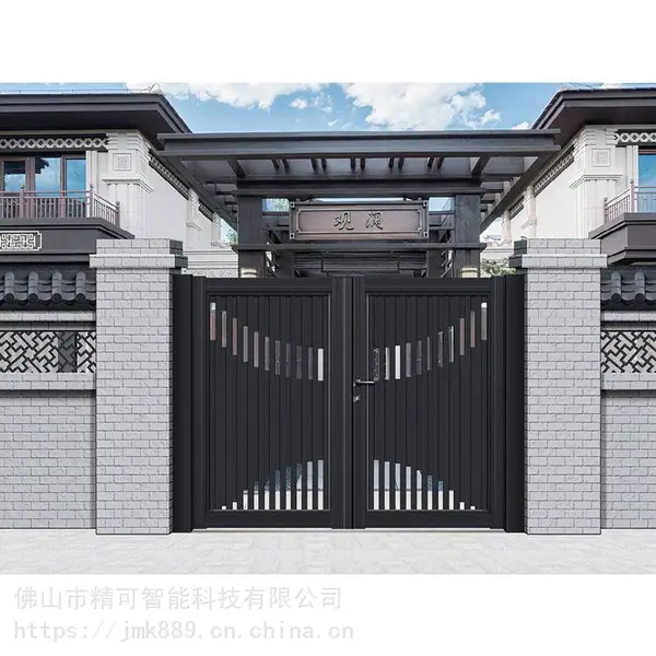 佛山电动悬浮门欧式铝艺大门厂家直销铝合金电动悬浮大门庭院别墅门