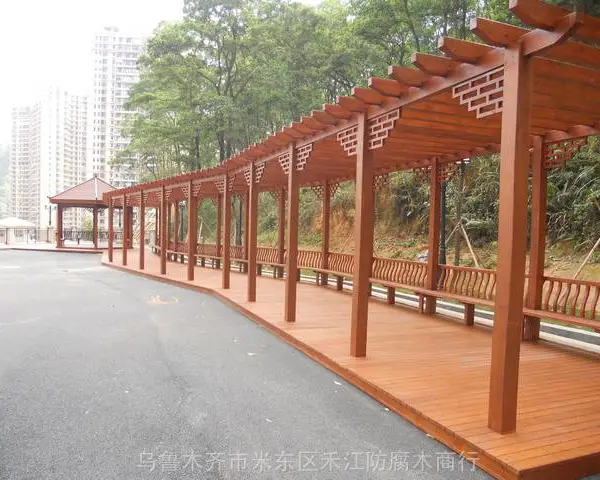 新疆厂家定做防腐木葡萄架 防腐木花架 防腐木廊架 葡萄攀爬架 景区长廊