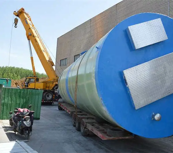 HMPP筒体一体化预制泵站 检修平台格栅 潜污泵耦合 雨水泵站