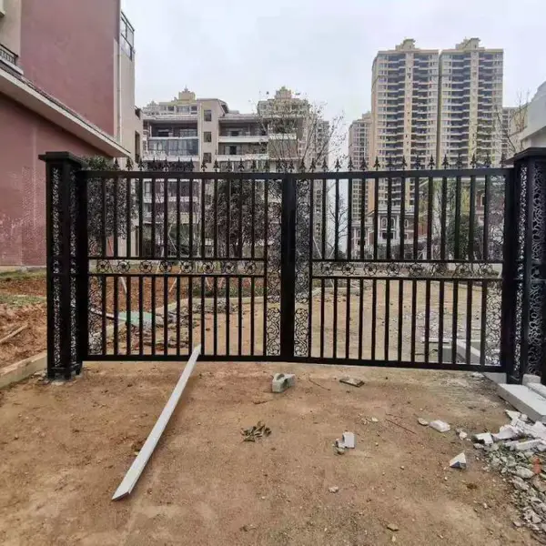 河北唐山丰南铁艺护栏制作焊接围墙铁艺大门高度3米遥控楼梯扶手