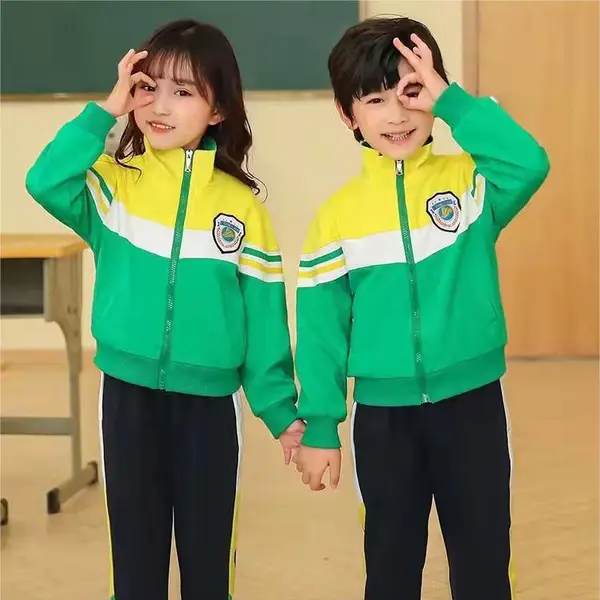 长治职业装幼儿园园服厂校园蓝色拼装***太原兵兵仔校服园标