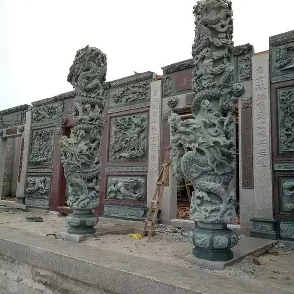 寺庙石龙柱价格 汉白玉华表柱 厂家直销支持定制 园林景观