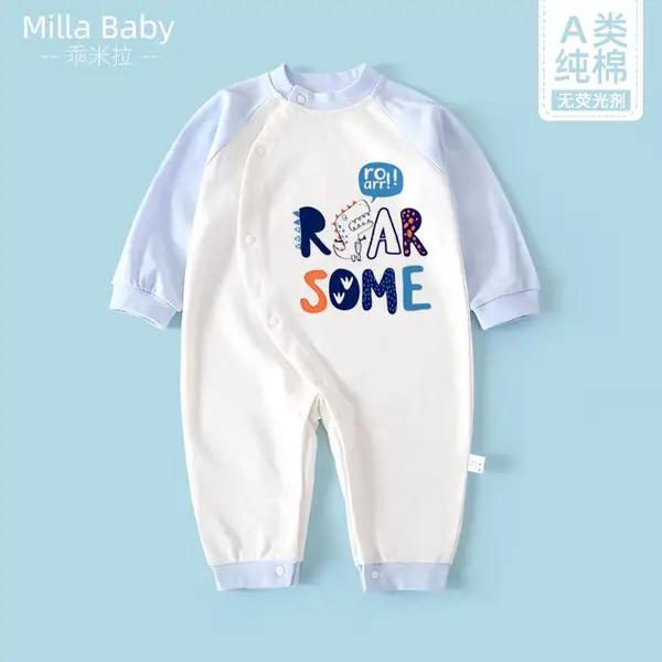 婴儿连体衣春秋冬装长袖睡衣新生儿男女宝宝外出爬服网红衣服哈衣