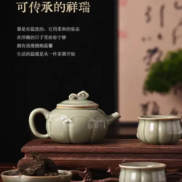 西安钟楼茯砖茶雕摆件 大雁塔造型茶雕工艺品 耀州窑茶碗礼盒